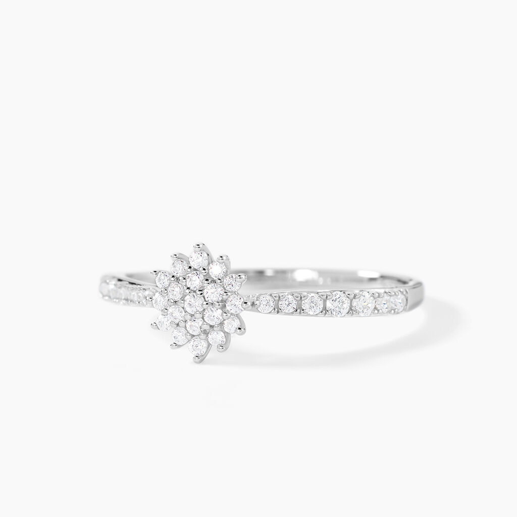 Bague Shin Or Blanc Oxyde De Zirconium - Bagues avec pierre Femme | Histoire d&rsquo;Or
