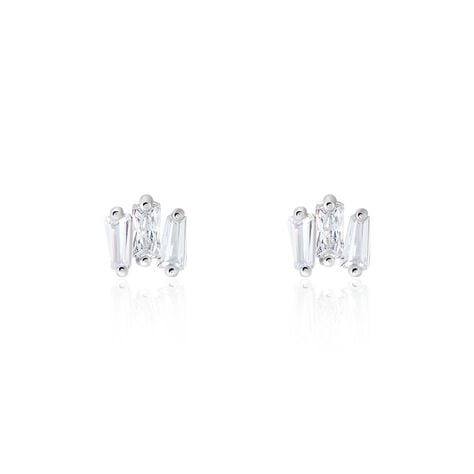 Boucles D'oreilles Puces Adria Argent Blanc Oxyde De Zirconium - Boucles d'oreilles fantaisie Femme | Histoire d&rsquo;Or