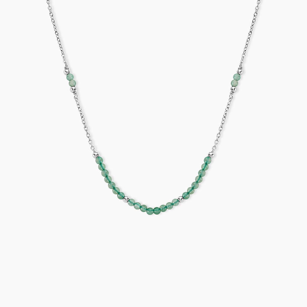 Collier Evasion Argent Blanc Aventurine - Colliers fantaisie Femme | Histoire d&rsquo;Or