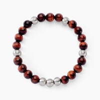 Bracelet Adonis Acier Blanc Oeil De Tigre