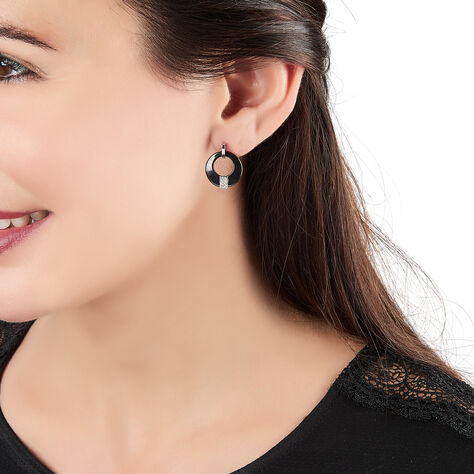 Boucles D'oreilles Pendantes Argent Céramique Et Oxyde De Zirconium - Boucles d'oreilles fantaisie Femme | Histoire d’Or