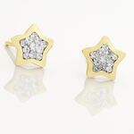 Boucles D'oreilles Puces Edme Etoile Or Jaune Strass - Clous d'oreilles Femme | Histoire d&rsquo;Or