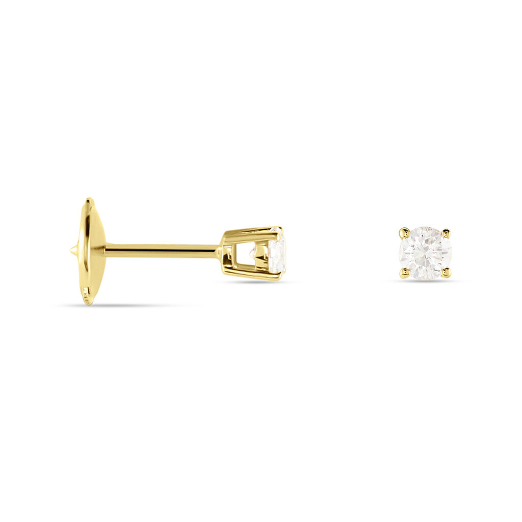 Boucles D'oreilles Puces Aphrodite Or Jaune Diamant - Clous d'oreilles Famille | Histoire d’Or