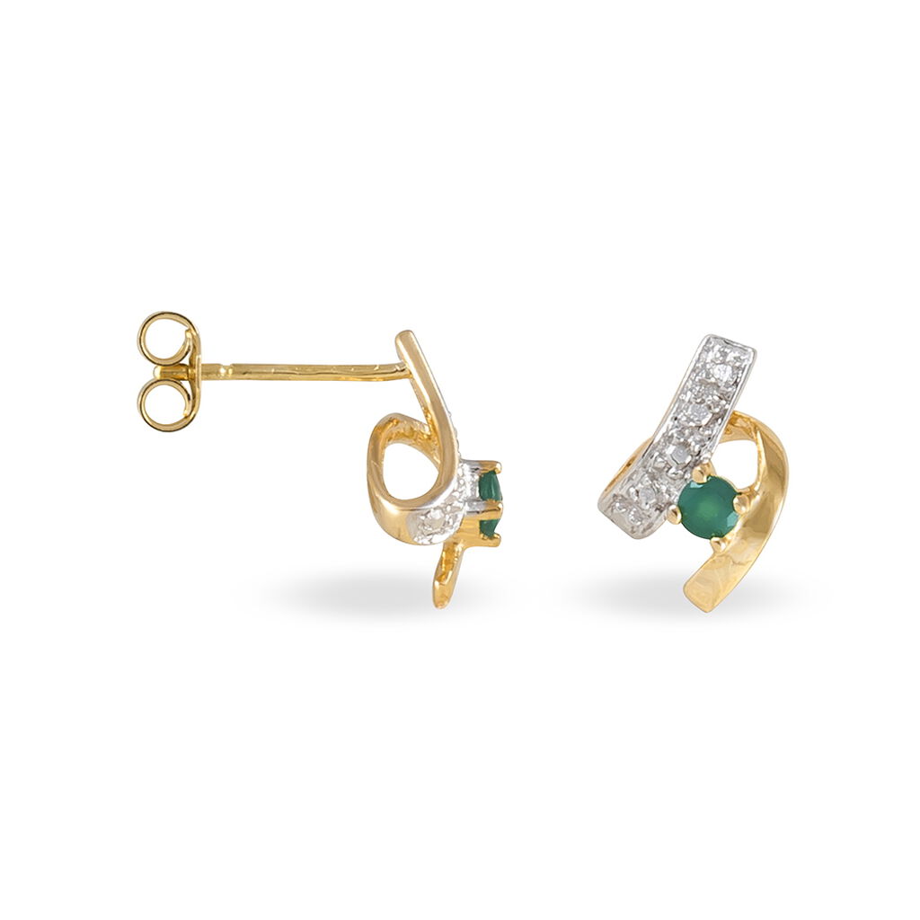 Boucles D'oreilles Puces Kirsten Or Jaune Agate - Clous d'oreilles Femme | Histoire d&rsquo;Or