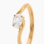 Bague Diandra Plaqu&eacute; Or Jaune Oxyde De Zirconium - Bagues solitaires Femme | Histoire d&rsquo;Or