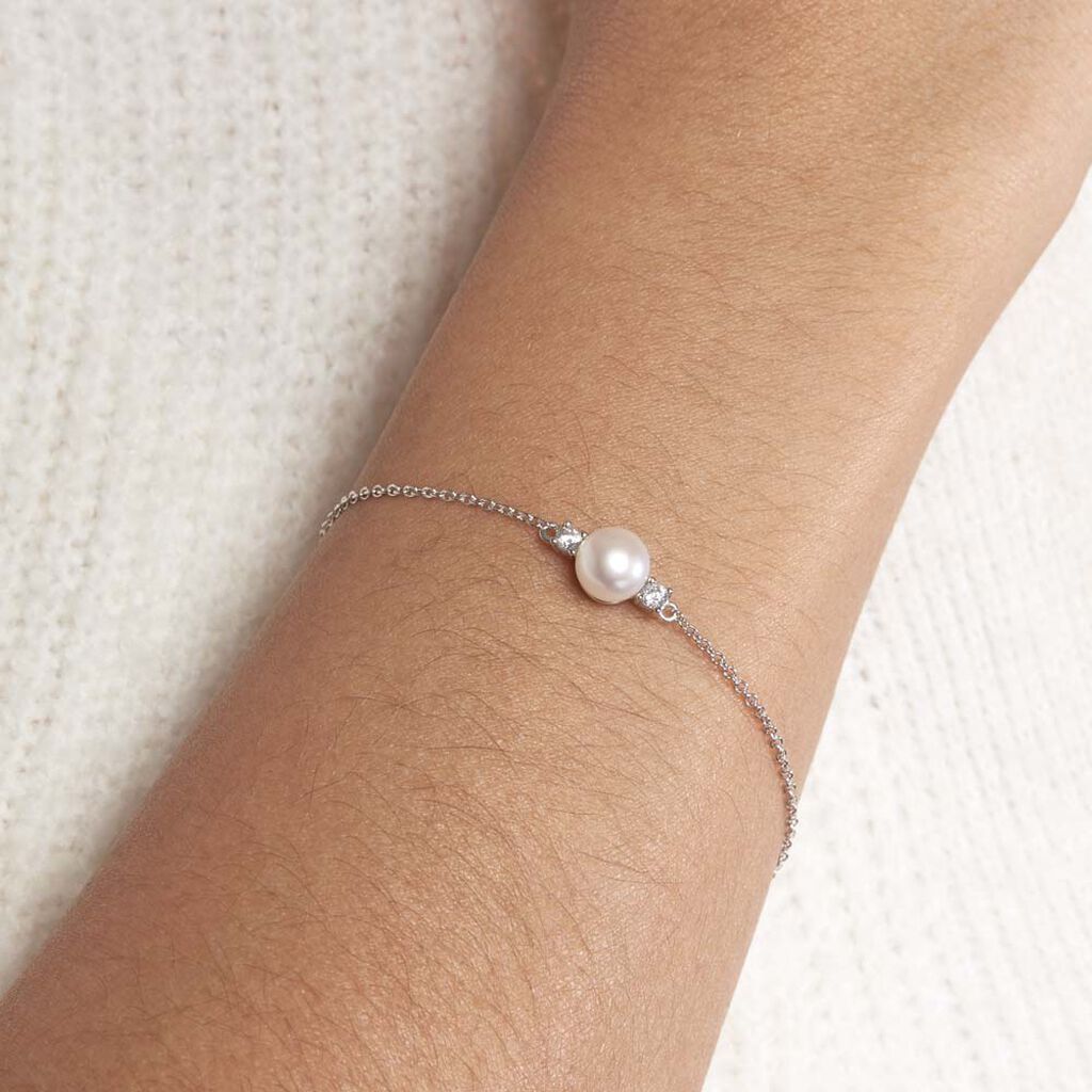 Bracelet Sari Argent Blanc Perle De Culture Et Oxyde De Zirconium - Bracelets Femme | Histoire d’Or