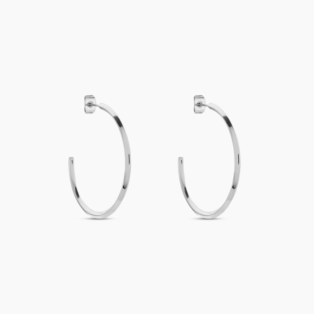 Cr&eacute;oles Tahaa Acier Blanc - Boucles d'oreilles cr&eacute;oles Femme | Histoire d&rsquo;Or