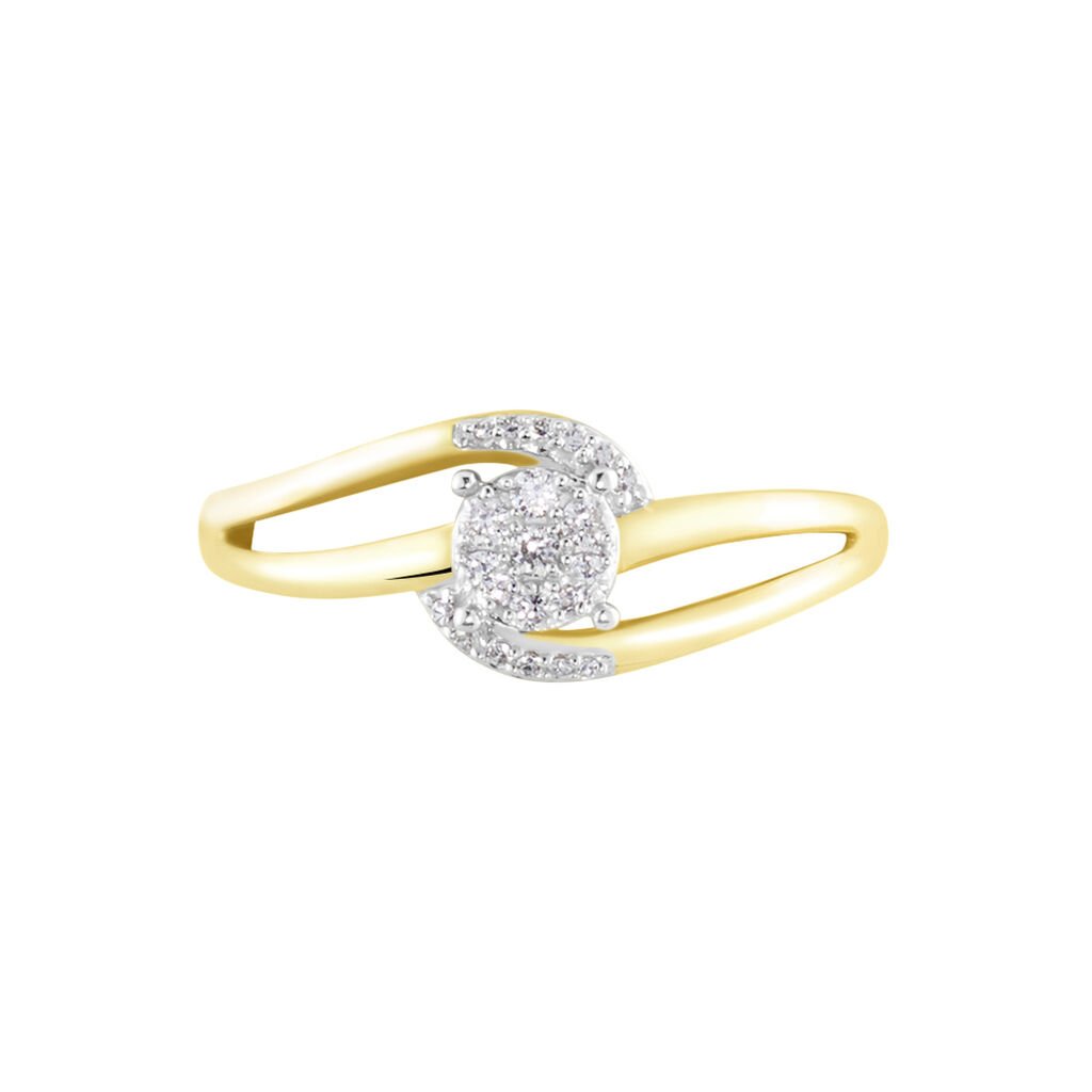 Bague Melinia Or Jaune Diamant - Bagues avec pierre Femme | Histoire d’Or