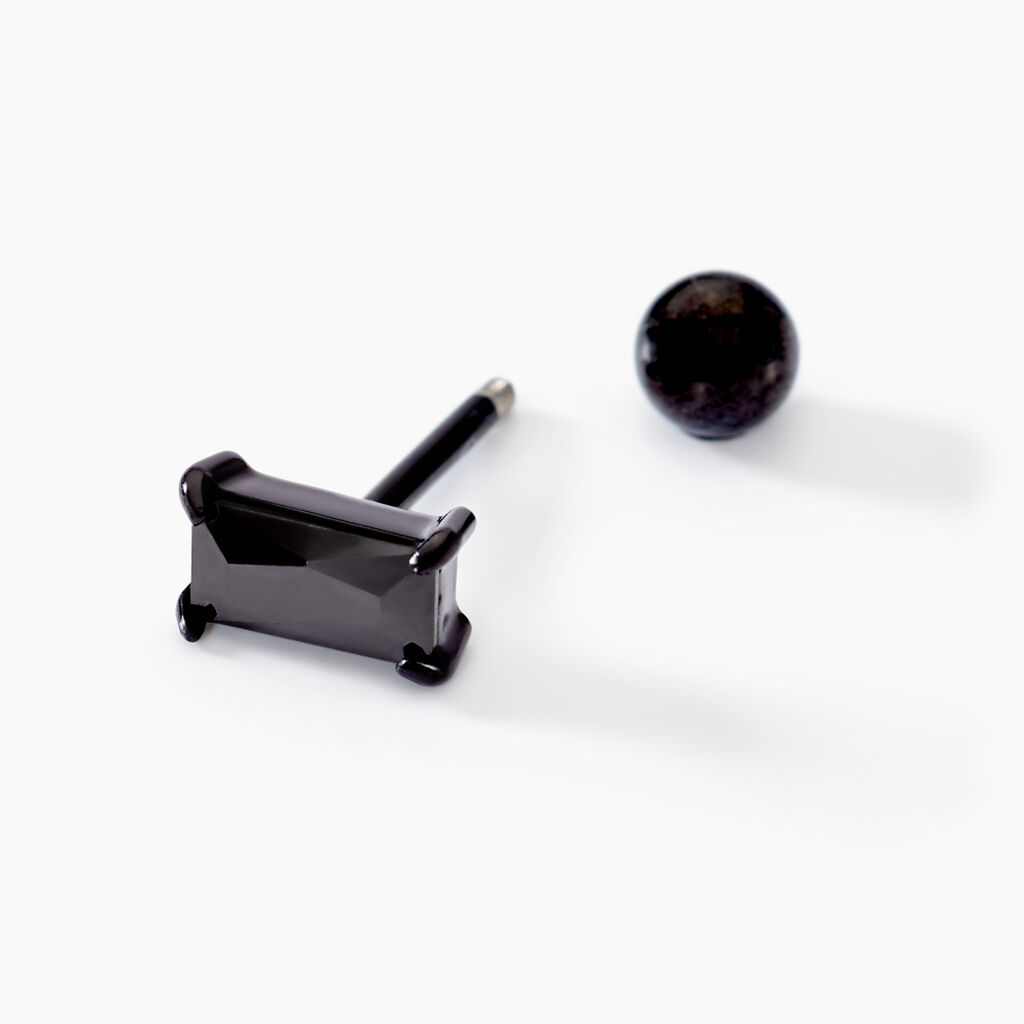 Piercing Oruro Acier Noir Oxyde De Zirconium - Bijoux Homme | Histoire d&rsquo;Or