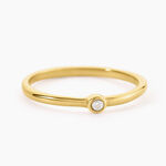 Bague Mareva Acier Jaune Oxyde De Zirconium - Bagues solitaires Femme | Histoire d&rsquo;Or