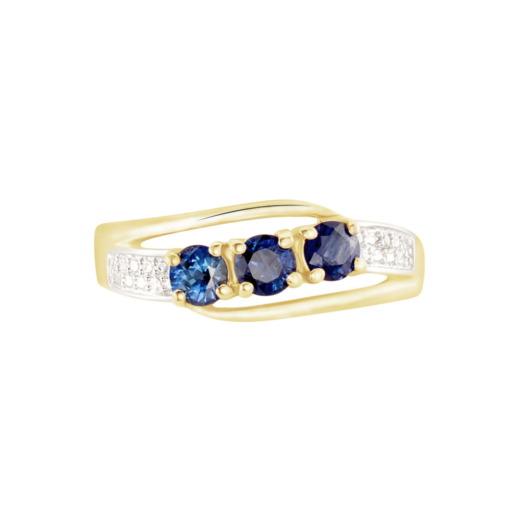 Bague Or Jaune Abelard Saphirs Diamants - Bagues avec pierre Femme | Histoire d’Or
