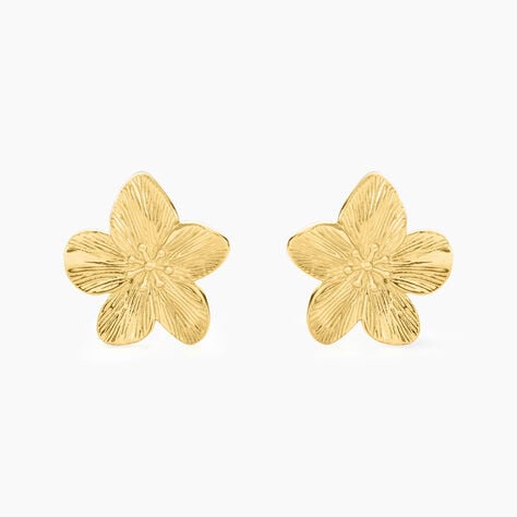 Boucles D'oreilles Puces Barbade Acier Jaune - Boucles d'oreilles fantaisie Femme | Histoire d’Or