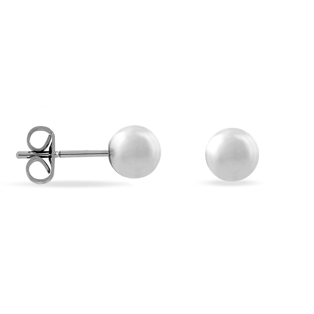 Boucles D'oreilles Puces Bilou Acier Blanc - Boucles d'oreilles fantaisie Femme | Histoire d’Or