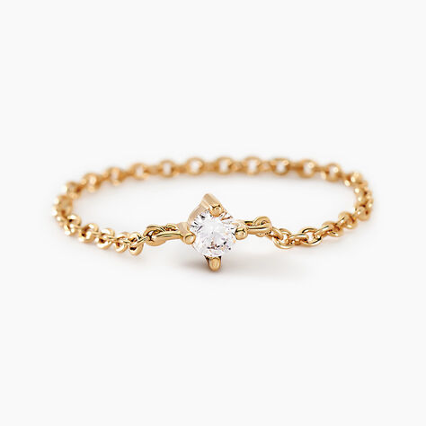 Bague Lilou Plaqu&eacute; Or Dor&eacute; Oxyde De Zirconium - Bagues solitaires Femme | Histoire d&rsquo;Or