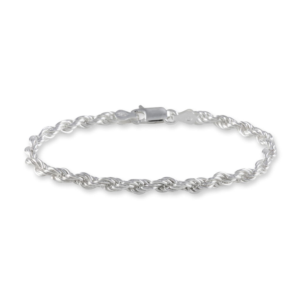 Bracelet Cacilda Maille Corde Argent Blanc