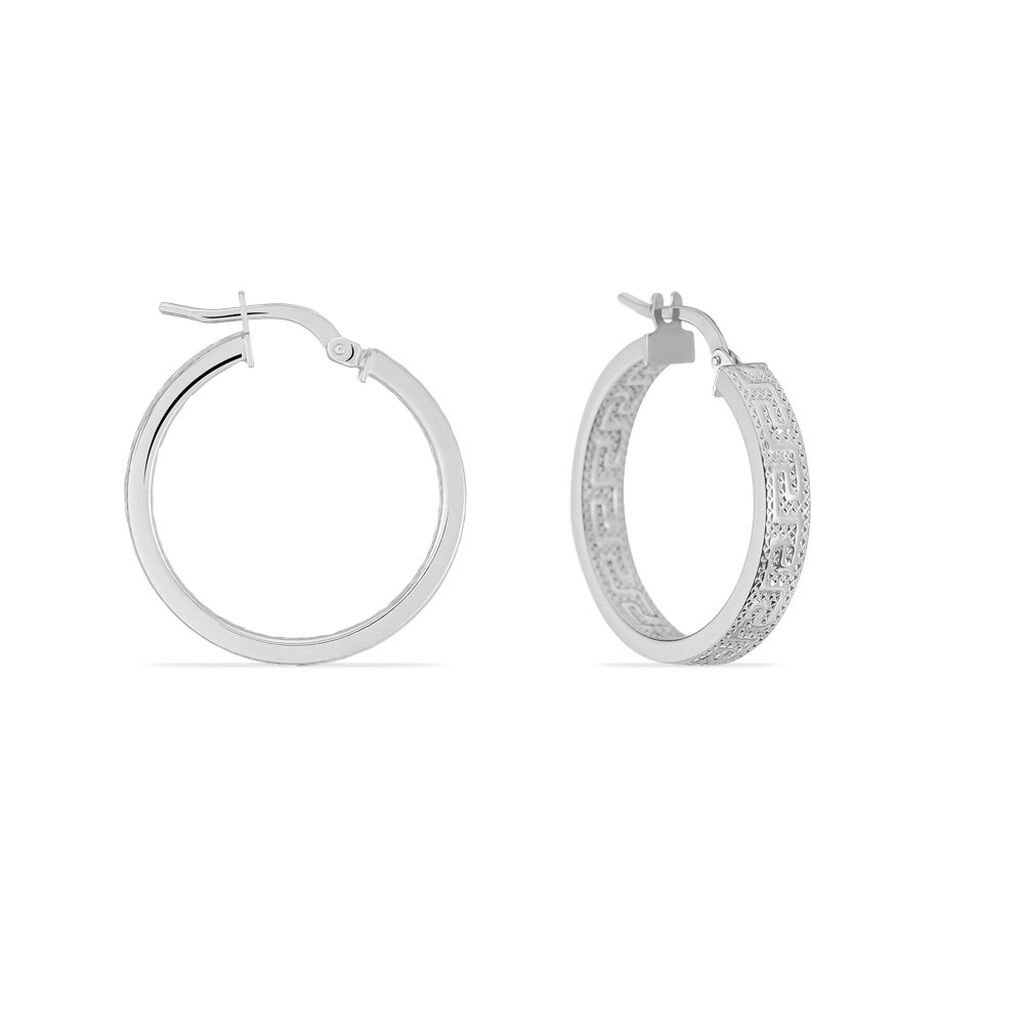 Créoles Ugenie Or Blanc - Boucles d'oreilles créoles Femme | Histoire d’Or
