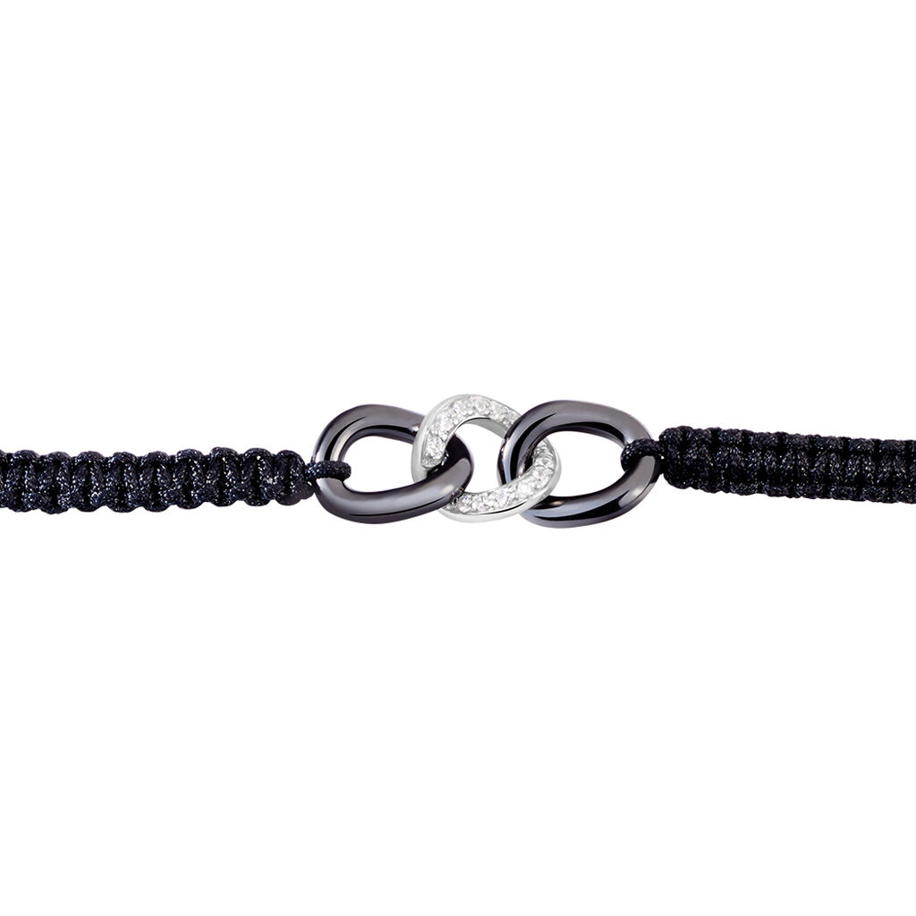Bracelet Link Argent Blanc Oxyde De Zirconium Et Céramique - Bracelets cordon Femme | Histoire d’Or