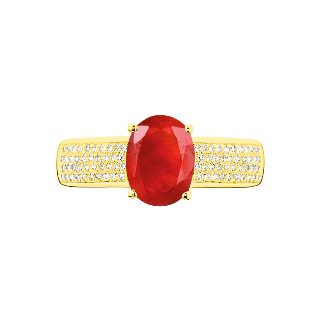 Bague Crista Or Jaune Rubis Et Diamant - Bagues solitaires Femme | Histoire d’Or