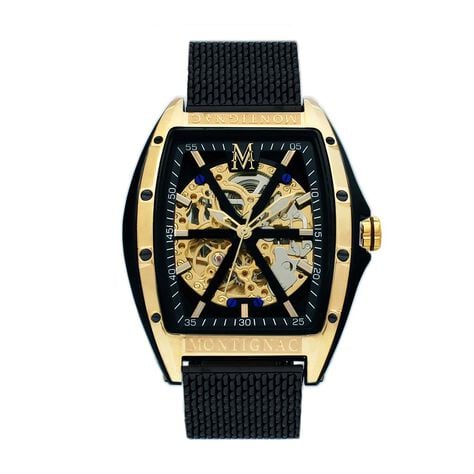 Montre Montignac Tonneau Automatique Noir - Montres Homme | Histoire d’Or