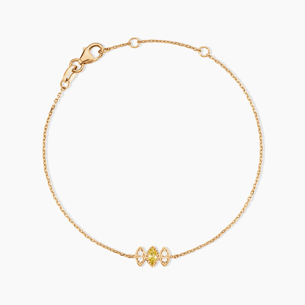 Bracelet Harmonie Plaque Or Jaune Oxyde De Zirconium - Bracelets Femme | Histoire d&rsquo;Or