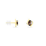 Boucles D'oreilles Puces Vrille Ovale Or Jaune Quartz - Clous d'oreilles Femme | Histoire d&rsquo;Or