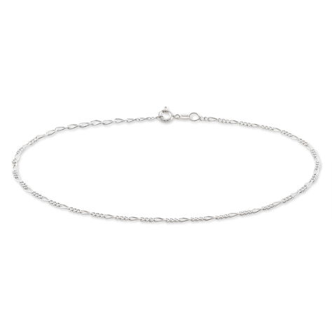 Chaîne De Cheville Cleona Maille Alternee 1/3 Argent Blanc - Chaînes de cheville Femme | Histoire d’Or