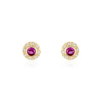 Boucles D'oreilles Puces Plaqué Or Eugenie Pierre Synthétique