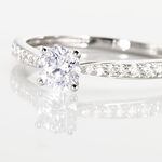 Bague Solitaire Hemera Or Blanc Diamant - Bagues solitaires Femme | Histoire d&rsquo;Or