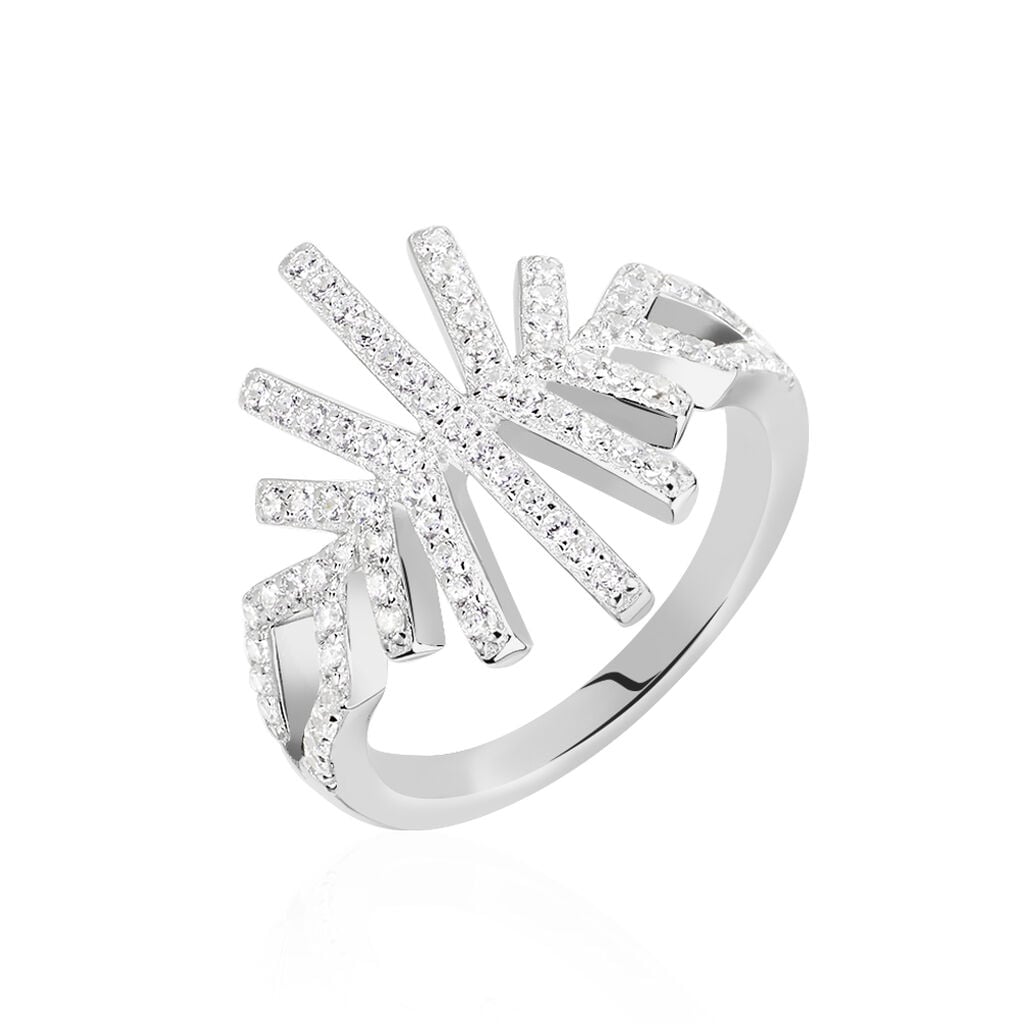 Bague Neli Argent Blanc Oxyde De Zirconium - Bagues avec pierre Femme | Histoire d&rsquo;Or