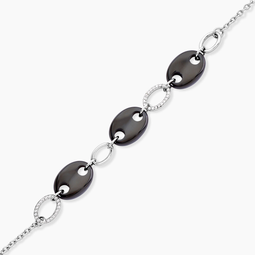 Bracelet Hattie Argent Blanc C&eacute;ramique Et Oxyde De Zirconium - Bracelets Femme | Histoire d&rsquo;Or