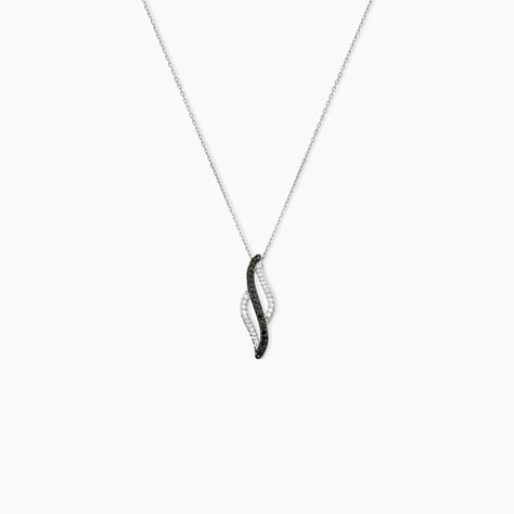 Collier Courbes Or Blanc Diamant - Colliers Femme | Histoire d&rsquo;Or