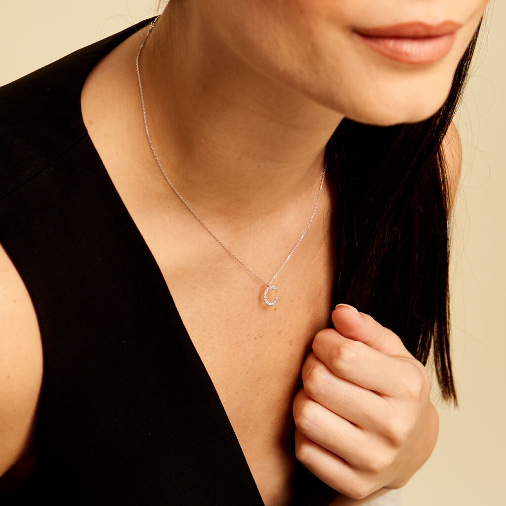 Collier Oran Or Blanc Diamant - Colliers Femme | Histoire d’Or
