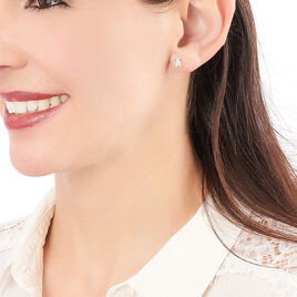 Boucles D'oreilles Puces Emerica Ours 0 Or Jaune Strass - Clous d'oreilles Enfant | Histoire d’Or