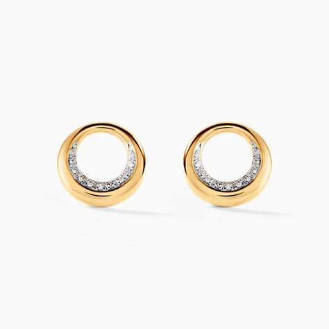 Boucles D'oreilles Puces Batoul Or Jaune Diamant - Clous d'oreilles Femme | Histoire d&rsquo;Or