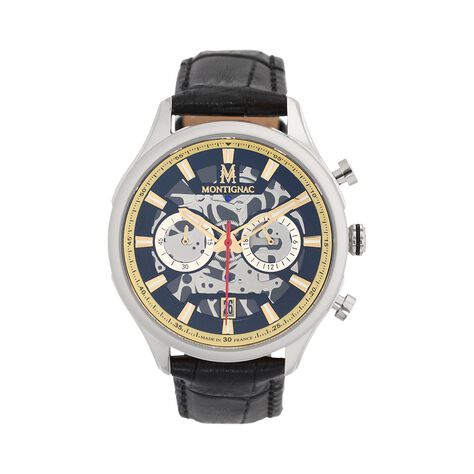 Montre Montignac Round Multifonction Noir - Montres Homme | Histoire d’Or