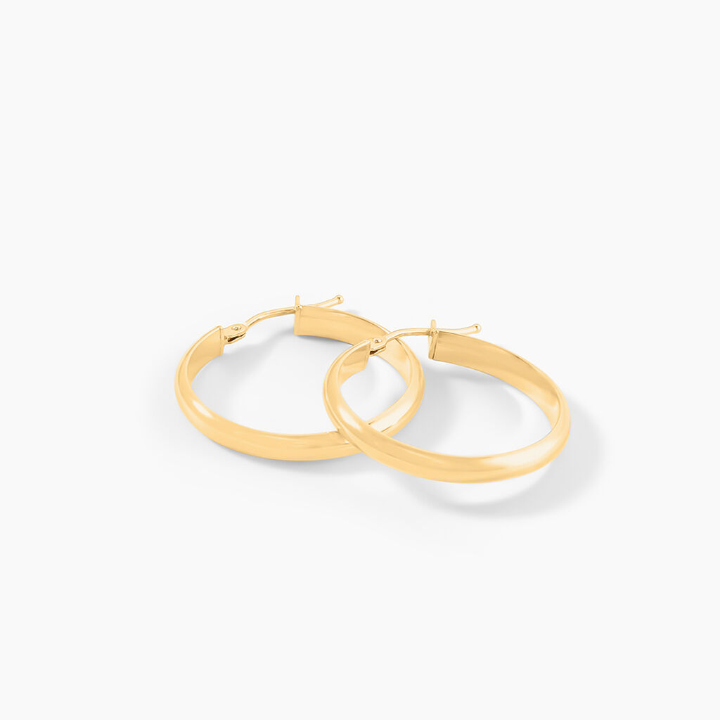 Créoles Shalana Lisses Demi Jonc Or Jaune - Boucles d'oreilles créoles Femme | Histoire d’Or