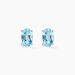 Boucles D'oreilles Puces Ovale Serti Griffe Or Blanc Topaze - Clous d'oreilles Femme | Histoire d’Or
