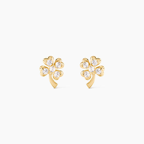 Boucles D'oreilles Or Jaune Verdiane Oxydes - Boucles d'oreilles pendantes Femme | Histoire d&rsquo;Or