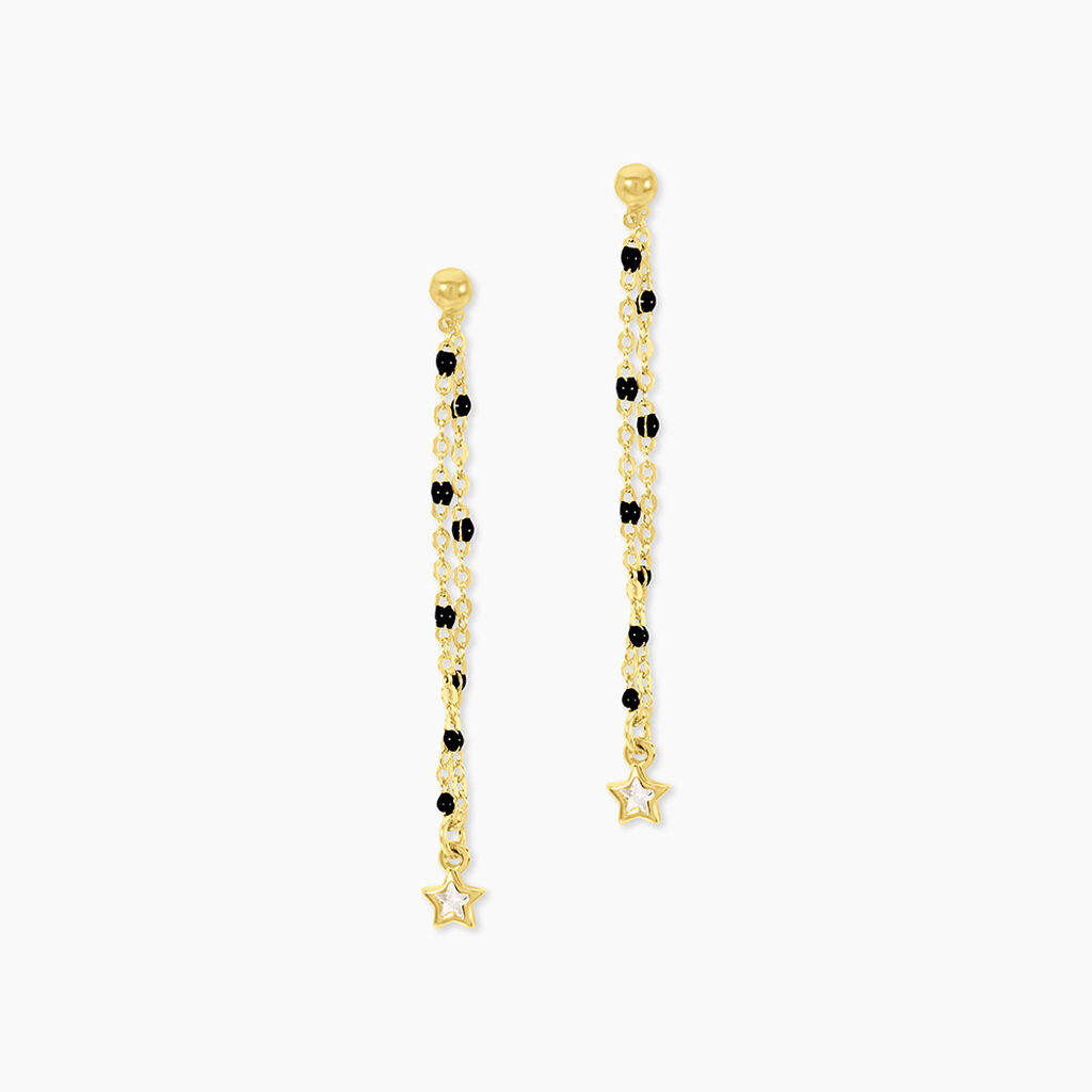 Boucles D'Oreilles Pendantes Bubble Argent Jaune Oxyde De Zirconium - Boucles d'oreilles fantaisie Enfant | Histoire d&rsquo;Or
