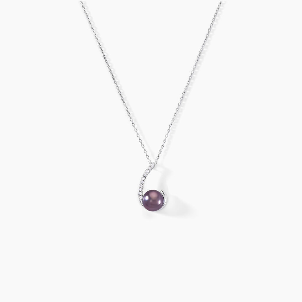 Collier Anais Or Blanc Perle De Culture Et Oxyde De Zirconium - Colliers Femme | Histoire d’Or
