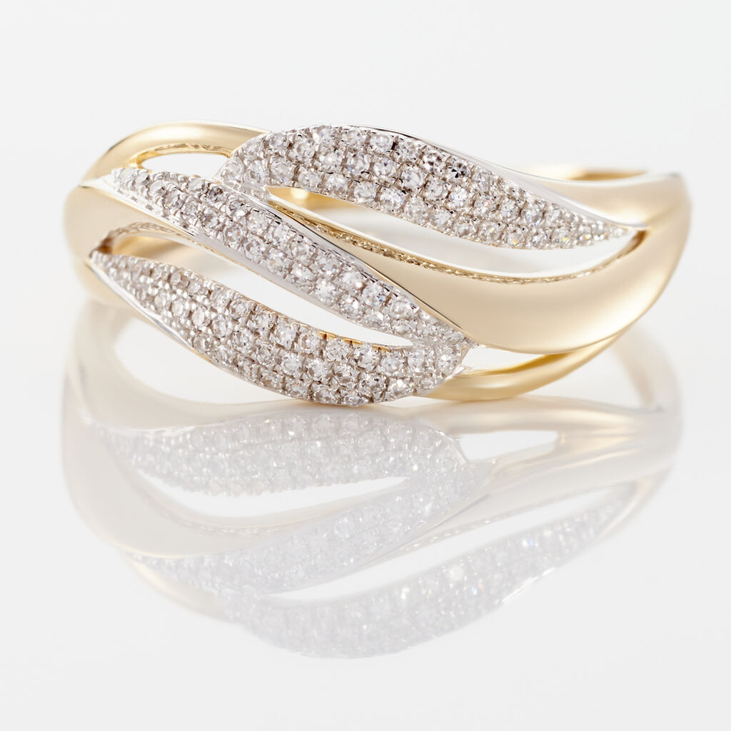 Bague Atlantide Or Jaune Diamant - Bagues avec pierre Femme | Histoire d’Or