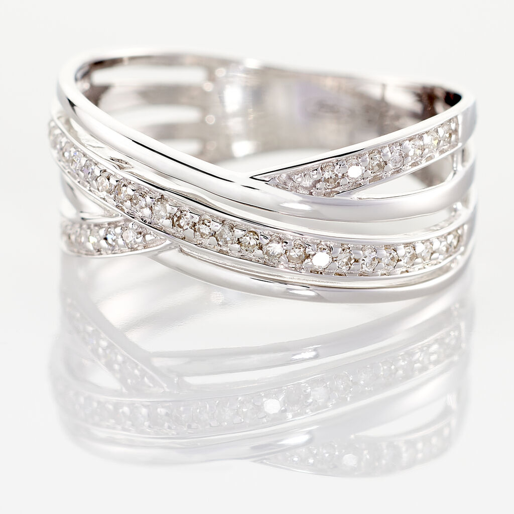 Bague Corilitia Or Blanc Diamant - Bagues avec pierre Femme | Histoire d’Or