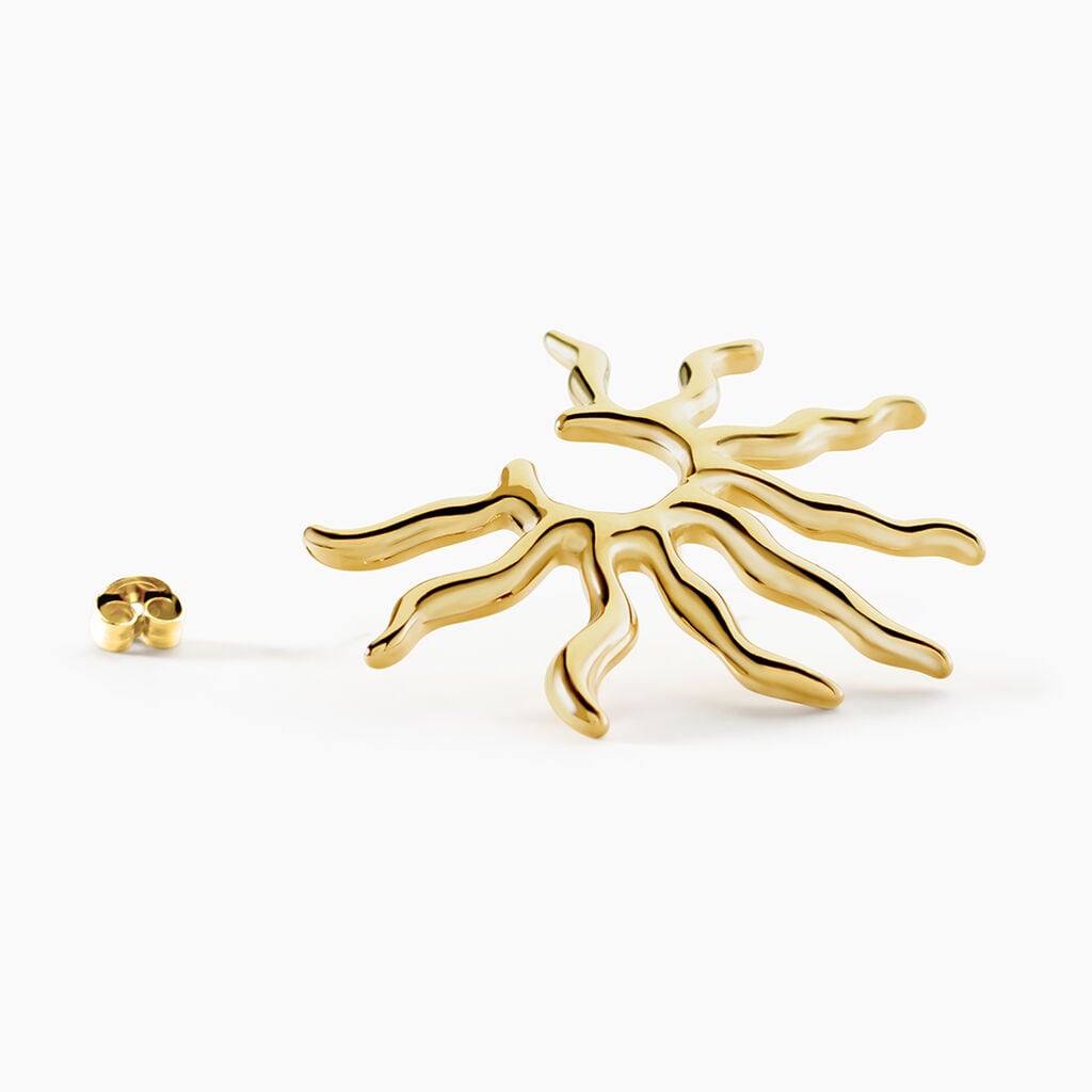 Boucles D'Oreilles Puces Mermaid Acier Jaune - Boucles d'oreilles fantaisie Femme | Histoire d&rsquo;Or