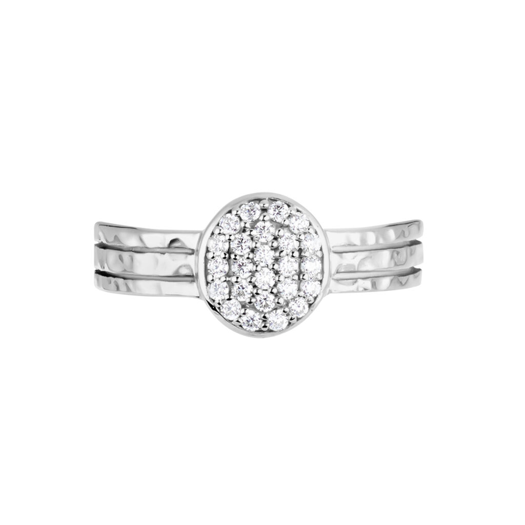 Bague Argent Blanc Cayley Oxydes De Zirconium - Bagues avec pierre Femme | Histoire d’Or