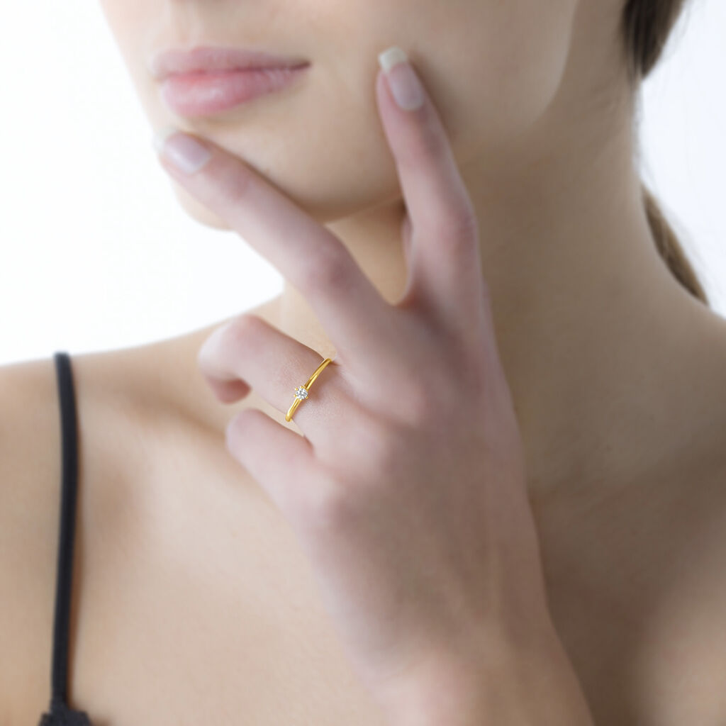 Bague Solitaire Orleane Or Jaune Diamant - Bagues solitaires Femme | Histoire d’Or