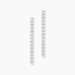 Boucles D'Oreilles Pendantes Ercole Or Blanc Oxyde De Zirconium - Boucles d'oreilles pendantes Femme | Histoire d&rsquo;Or
