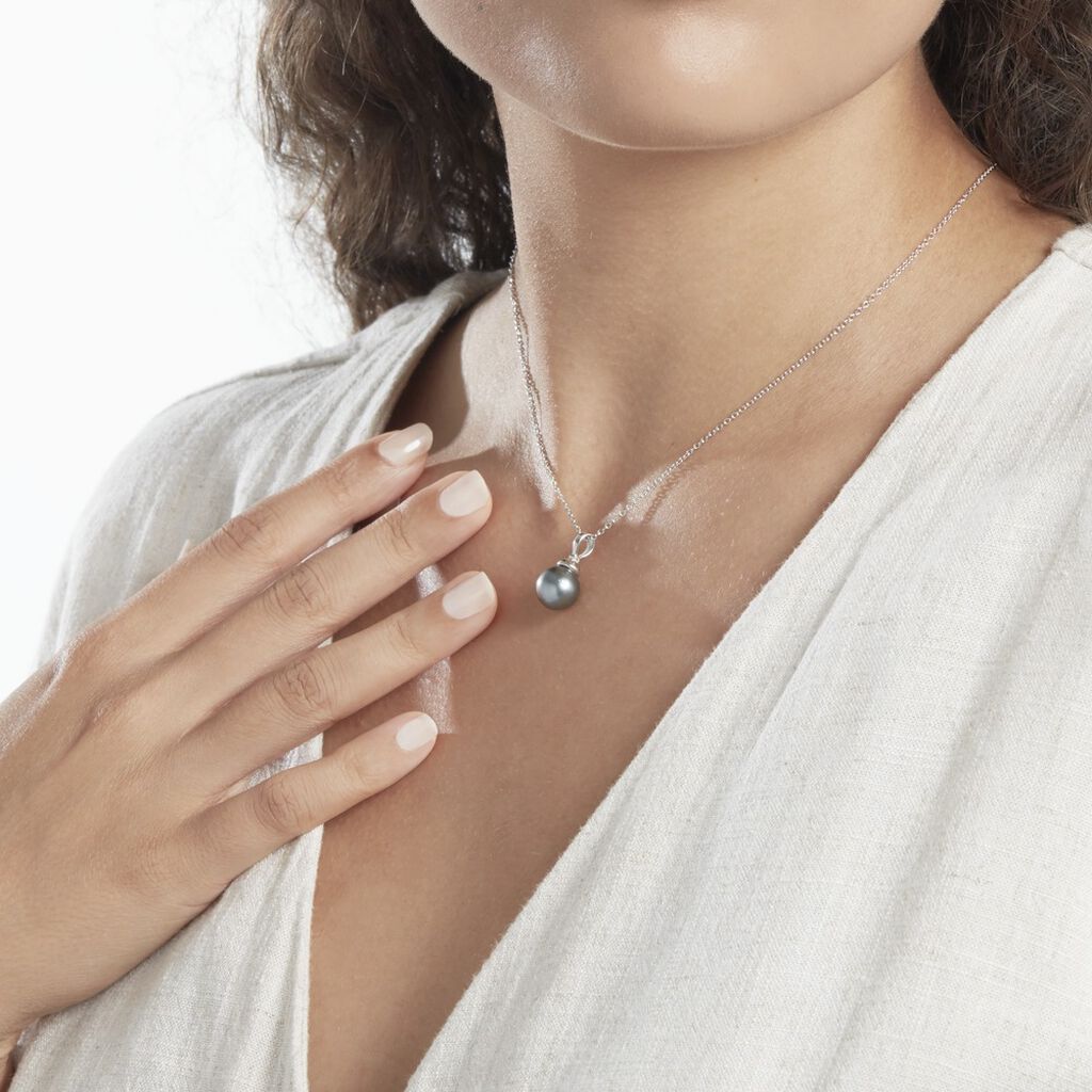 Pendentif Phila Or Blanc Perle De Culture De Tahiti - Pendentifs Femme | Histoire d’Or