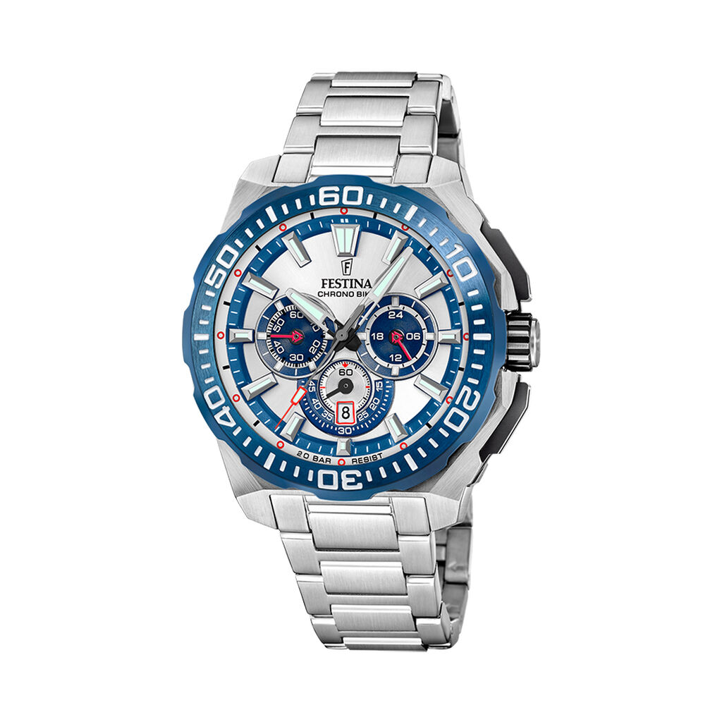 Montre Festina Chrono Bike 2 Argent&eacute; - Montres Homme | Histoire d&rsquo;Or