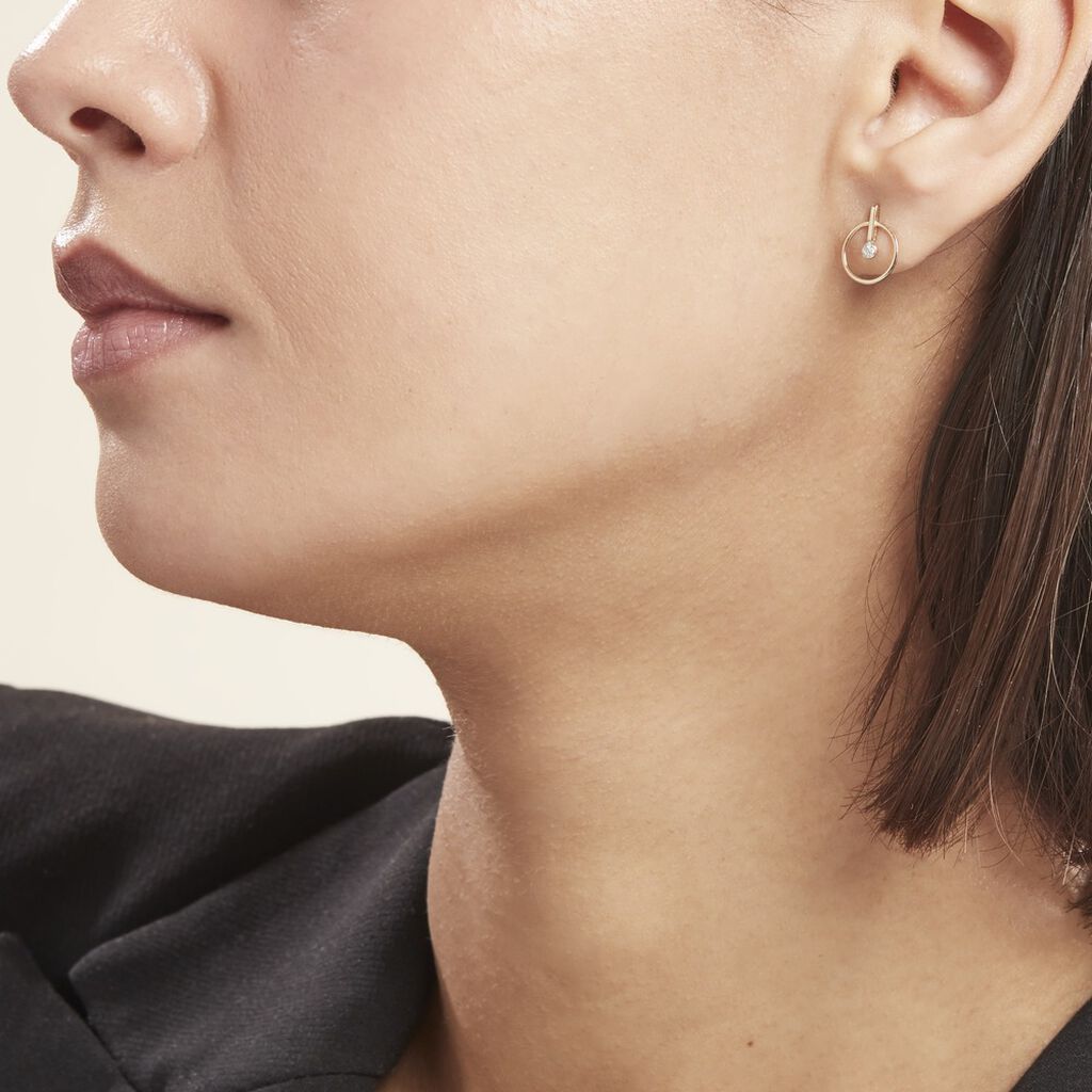 Boucles D'oreilles Or Jaune Adrienn Diamants - Clous d'oreilles Femme | Histoire d’Or