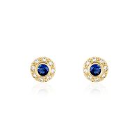 Boucles D'oreilles Puces Plaqué Or Eugenie Pierre Synthétique